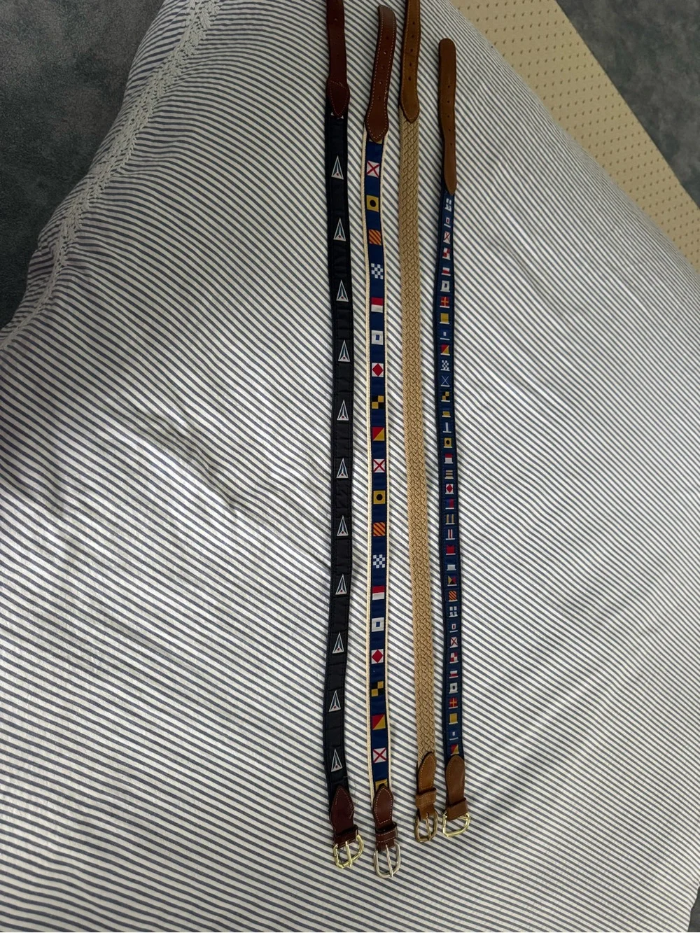 Source Unknown Nautical Signal Flag Belts - Navy, Black, Brown, Yellow